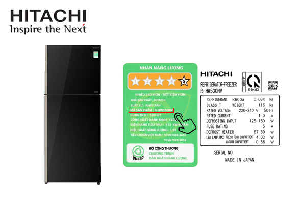 ten-san-pham-tren-tu-lanh-hitachi tên sản phẩm trên tủ lạnh Hitachi